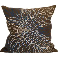Fine Little Day Leaves kussenhoes geborduurd 48x48 cm Brown