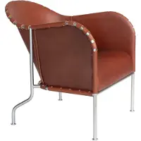 Källemo Bruno fauteuil Leder bruin vintage-mat chroom