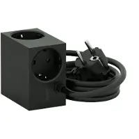 Kord Cuboid stopcontact 2 m Black