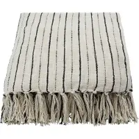 House Doctor Lines overtrek 130x180 cm Zwart-off-white