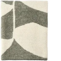 Scandi Living Leaf wollen plaid 130x180 cm Khaki groen