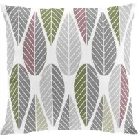Arvidssons textil Blader kussenhoes roze-grijs-groen