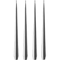 Ester & Erik kaars 32 cm 4-pack metallic Silver