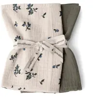 Garbo&Friends Blueberry Muslin deken klein 2-delig 60x60 cm