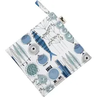 Almedahls Picknick pannenlap 23x23 cm klein patroon Blauw-beige