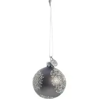 Lene Bjerre Cadelia kerstbal Ø6 cm Donkergrijs, sneeuwvlok