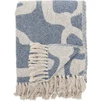 Bloomingville Plaid gerecycled katoen blauw Salobre 130x160cm