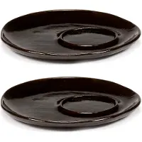 Serax La Mère schotel voor espresso kop Ø11 cm 2-pack Dark brown