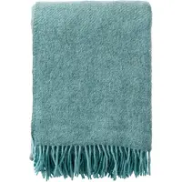 Klippan Yllefabrik Gotland wollen plaid 130x200 cm Turquoise