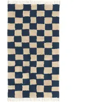 Ferm Living Mara Washable Tapijt Deep Blue|Warm Sand