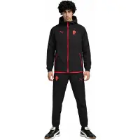 Puma AC Milan Pumatech Woven Trainingspak Hooded Full-Zip 2025-2026 Zwart Rood