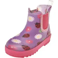 Playshoes Regenlaarzen 'Marienkäfer' lavendel / framboos / donkerrood / offwhite