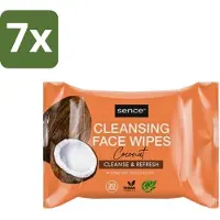 Sence - Coconut - Gezichtsreinigingsdoekjes - Verzorgend - 20 Doekjes - Bulkverpakking - 7 stuks