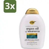 OGX - Argan Oil of Morocco - Shampoo - Lichtgewicht - Voor Dagelijks Gebruik - 385 ml - Bulkverpakking - 3 stuks