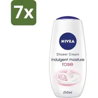 Nivea - Shower Indulgent Moisture Rose Douchecrème - 250 ml - Bulkverpakking - 7 stuks