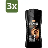 Axe 3 x - 3-in-1 Douchegel - Dark Temptation - Dark Chocolate - 250 ml - Douchegel - 3-in-1 - Lichaam - Gezicht - Haar