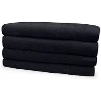Eleganzzz Handdoeken Set - Set van 4 - Handdoek 60x110cm - 420 gr/m2 - 100% Katoen - black