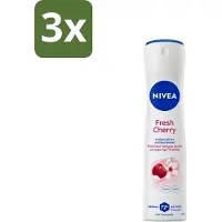 Nivea - Anti-Transpirant Deodorant - Fresh Cherry - 150 ml - Bulkverpakking - 3 stuks