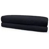 Eleganzzz Handdoeken Set - Set van 2 - Handdoek 50x100cm - 420 gr/m2 - 100% Katoen - black