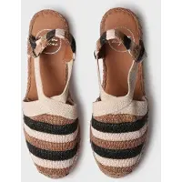 Toni pons Gestreepte espadrille met sleehak en elastische bandjes | TERRA-AB