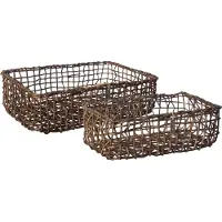 ERNST Mand 2 Stuks - Broodmanden Rotan Dark Brown - 340135