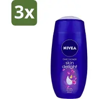 Nivea 3 x - Douchegel - Skin Delight Delicate Rose - 250 ml - Douchegel - Roze Geur - Hydratatie - Zachte Huid - Glycerine