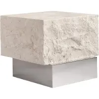 101 Copenhagen Temple bijzettafel low 42x40 cm Chrome-limestone