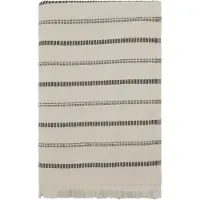 Meraki True badlaken Off-White-zwart, 70x140 cm
