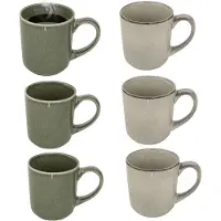 Secret De Gourmet Koffiemok - 6x - groen - keramiek - 420 ml - beker