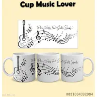 Roly Muziek Mok met Muzieknoten Design – Koffiemok 330ml – Origineel Cadeau voor Muziekliefhebber. cadeau muzikant. cadeau muziek docent. cadeau gitarist