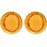 Serax Feast Dinerbord Strepen - Set van 2 Yellow|Red Stripes