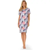 Comtessa Ascafa Nachthemd 'Retro Feeling' - Dames Nachtmode - Korte Mouw - Blauw - Maat 50