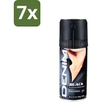 Denim - Deodorant Aerosol - Black Geur - Voor Mannen - 150 ml - Bulkverpakking - 7 stuks