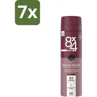 8x4 8 x 4 Deospray Men - No.18 Millions Nights - Deodorant - Voor Heren - 150 ml - Bulkverpakking - 7 stuks