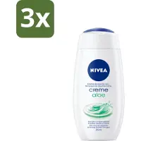 Nivea 3 x Douchecrème Aloë 250 ml - Douchegel Aloe Vera - Aloe Vera Douche - Aloe Vera Crème - Aloe Vera Voor Huid - Aloe Vera Hydratie