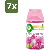 Air Wick 7 x - Luchtverfrisser Navulling - Essentiële Oliën - Pink Sweet Pea - Automatische Spray - 250 ml - Luchtverfrisser - Navulling - Essentiële Oliën - Geur - Pink Sweet Pea