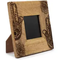 Ancient Wisdom - Fotolijst - Kleine fotolijst mangohout 10x15cm zwart 20x20x2cm - fotohouder - decoratie - wanddecoratie - cadeau - interieur