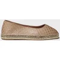 Toni pons Dames leren espadrille in ballerina-stijl met metallic stippen | SHEILA