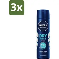 Nivea Men Deodorant Spray Dry Fresh 150 ml - Bulkverpakking - 3 stuks