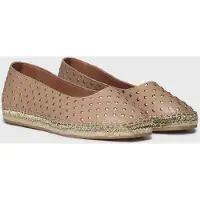 Toni pons Dames leren espadrille in ballerina-stijl met metallic stippen | SHEILA