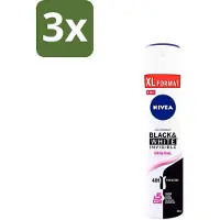 Nivea - Deospray - Invisible Black & White Original - 48 Uur Lang Werkend - 250 ml - Bulkverpakking - 3 stuks