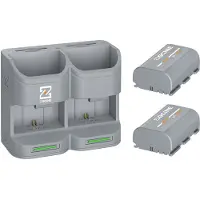 ZGCINE PC2-LPE6 Dual Battery Charging Case + 2 LP-E6 accu's