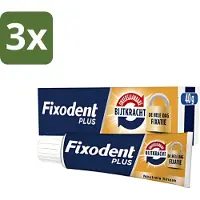 Fixodent 3 x - Kleefpasta - Plus - Krachtige Hechting - 40 g - Kleefpasta Kunstgebit - Kunstgebit Hechting - Kunstgebit Fixatie - Kunstgebit Kleefpasta - Kunstgebit Comfort