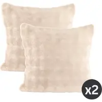 Tiseco - Kussen WAVE (gevuld) - SET/2 - fleece - 45x45 cm, ivoor