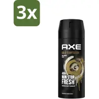 Axe - Deodorant Bodyspray - 48hrs Non Stop Fresh - Gold Temptation - Gold Amber - 150 ml - Bulkverpakking - 3 stuks