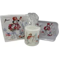 Ambiente Set: Kaars - 20 servetten - dienblad Sporty snowmen | 392304 |