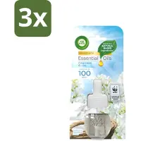 Air Wick 3 x - Luchtverfrisser Navulling - Essentiële Oliën - Fris Linnen & Lilac - Elektrische Geurverspreider - 20 ml - Luchtverfrisser - Geurverspreider - Essentiële Oliën - Fris Linnen - Lila Geur
