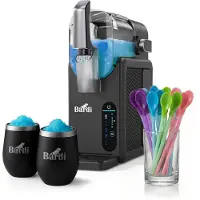 Bardi Slushmachine grijs met set cups Zwart