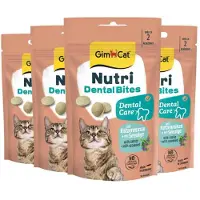 GimCat 4x Kattensnack Nutri Dental Bites 40 Gr