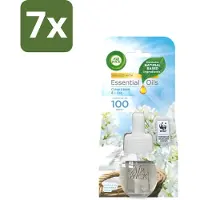 Air Wick 7 x - Luchtverfrisser Navulling - Essentiële Oliën - Fris Linnen & Lilac - Elektrische Geurverspreider - 20 ml - Luchtverfrisser - Geurverspreider - Essentiële Oliën - Fris Linnen - Lila Geur